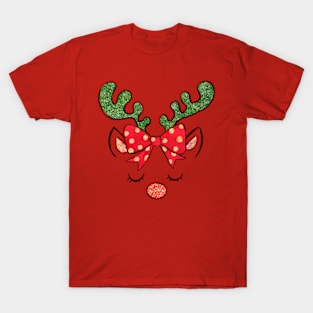 cute reindeer face T-Shirt